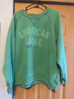 American Eagle Outfitters Mint Green Logo Crewneck Sweatshirt
